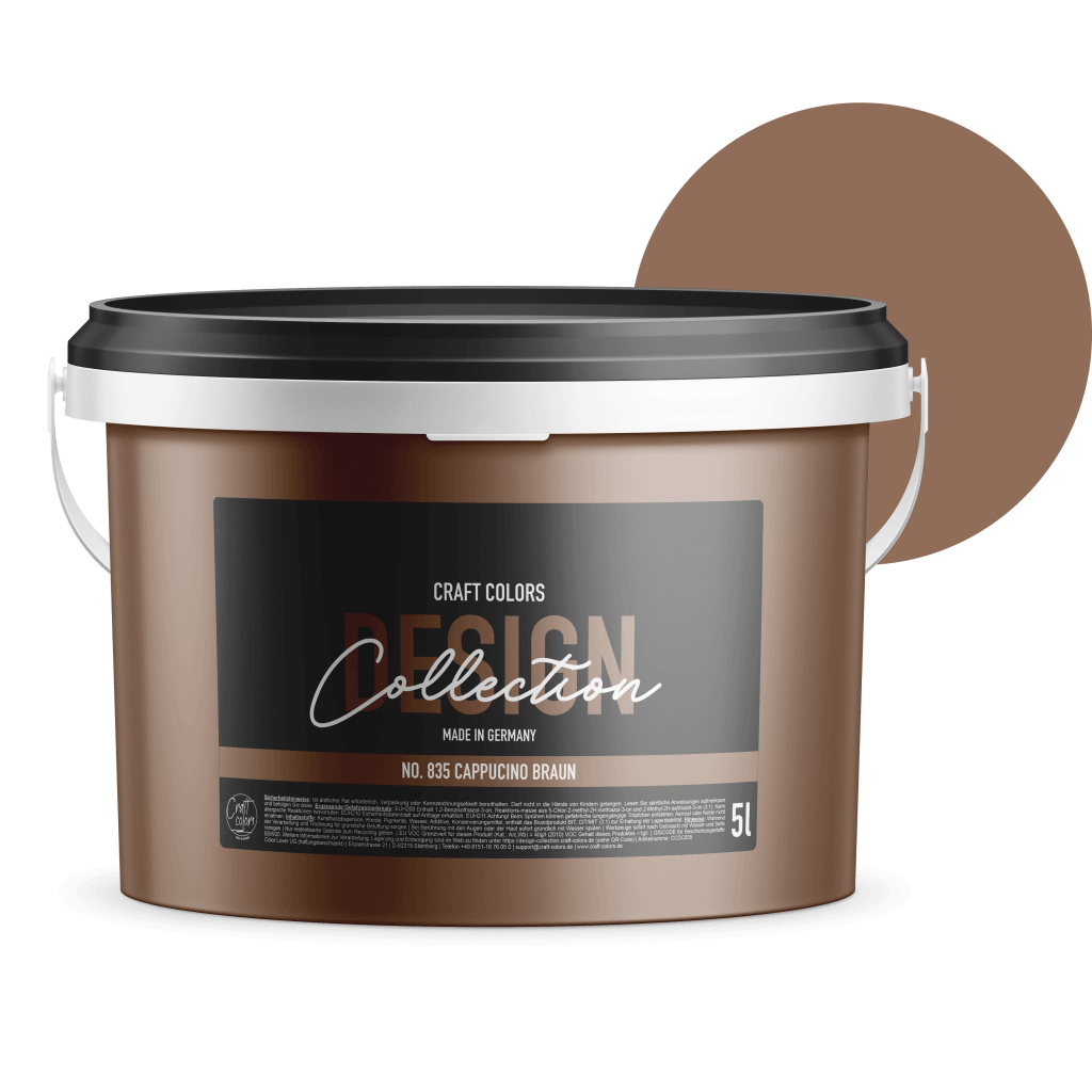 5L Wandfarbe edelmatt cappucino Braun No. 835 Design Collection - Craft Colors