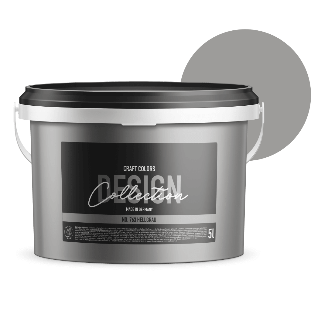 5L Wandfarbe edelmatt hell grau No. 763 Design Collection - Craft Colors