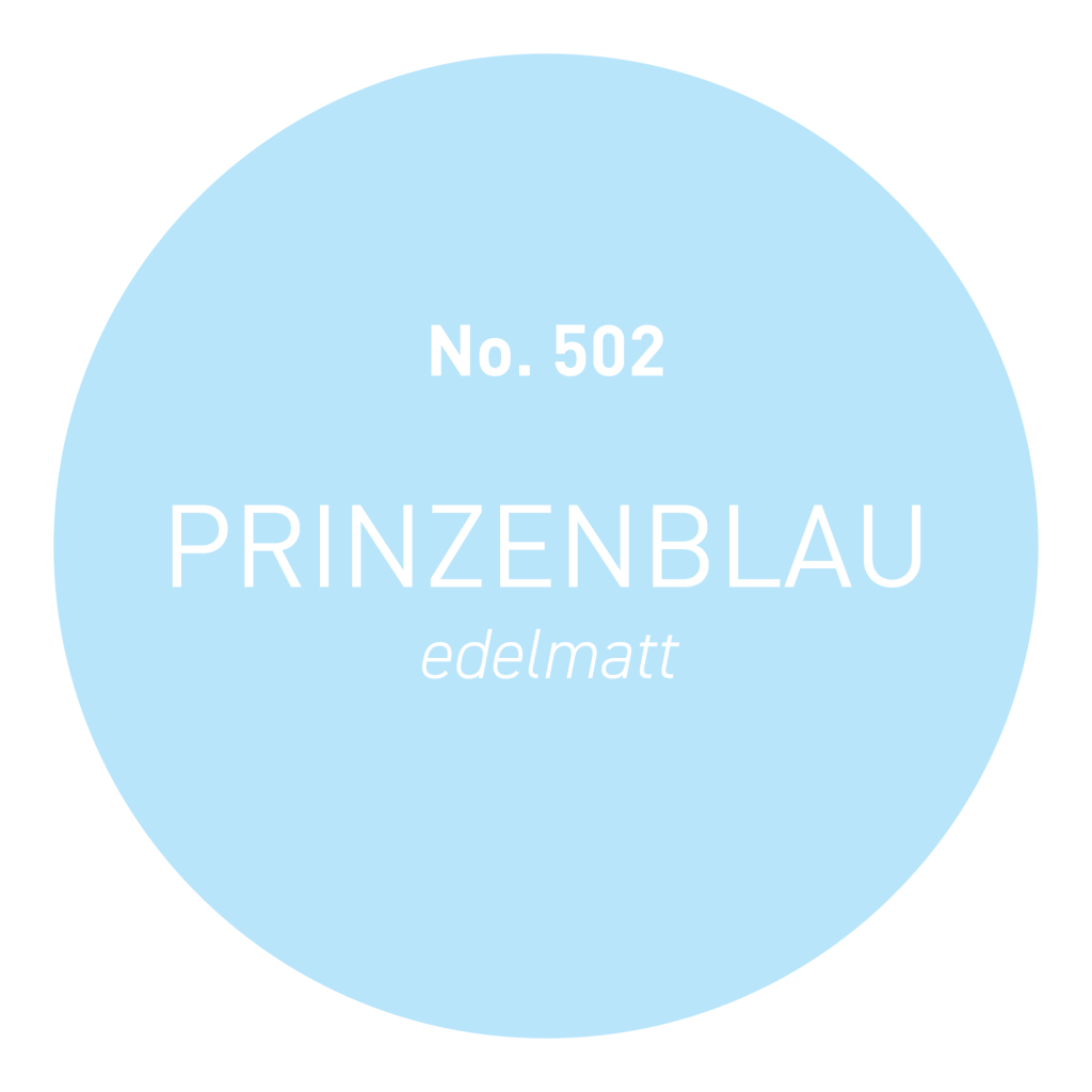 Wandfarbe Prinzenblau No. 502 in edelmatte Oberfläche, Teil der Craft colors Design Collection.