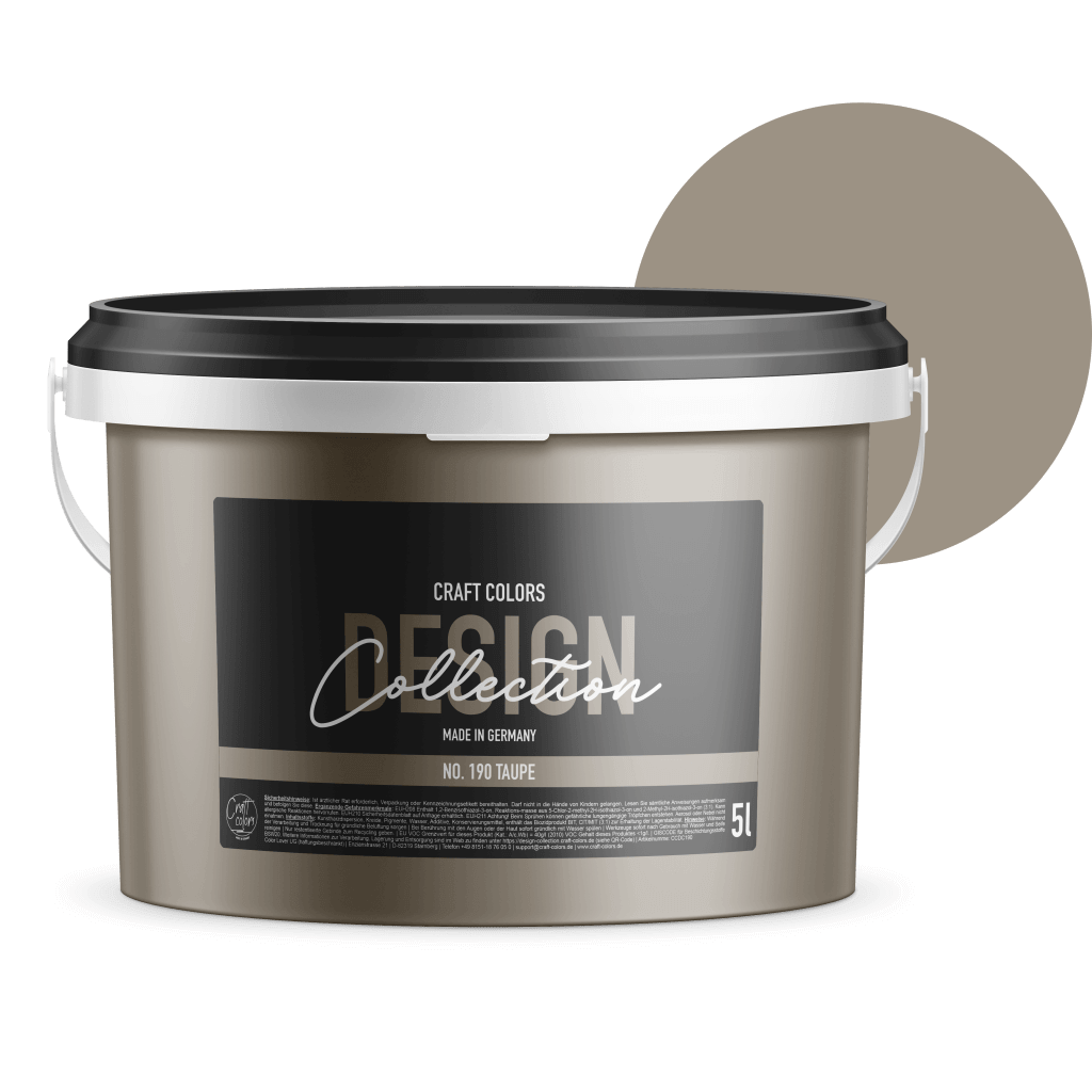5L Wandfarbe edelmatt Taupe No. 190 Design Collection - Craft Colors