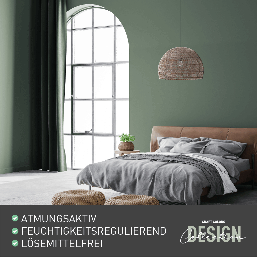 5L Wandfarbe edelmatt Vintagegrün No. 650 Design Collection - Craft Colors