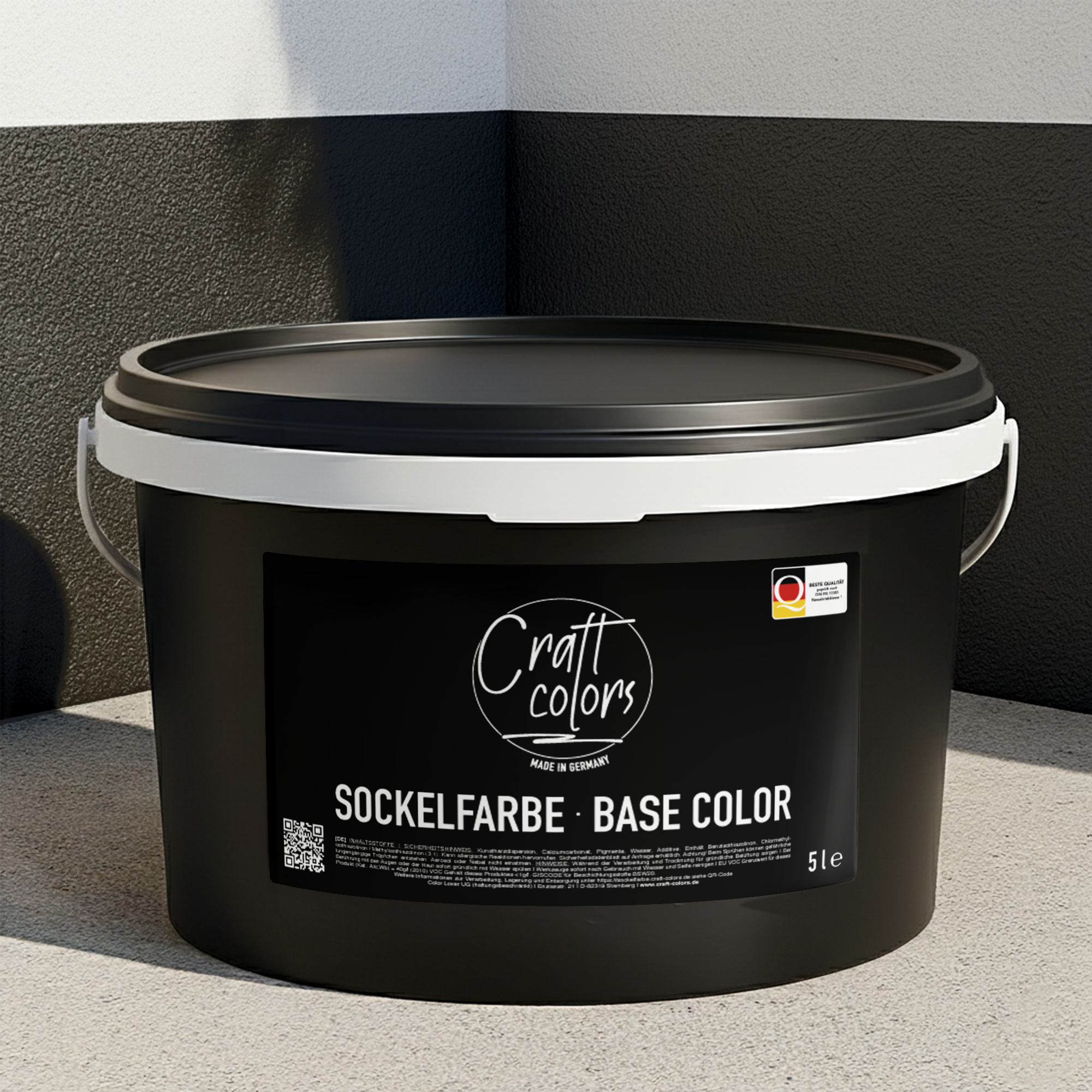 Sockelfarbe / Fassadenfarbe 5L | Schwarz