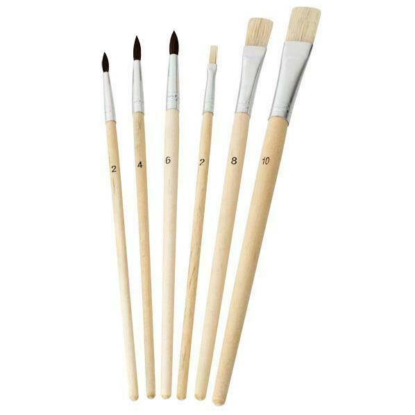 Schulmalpinsel-Set 6-tlg. | 3x Schulmalpinsel | 3x Strichzieher - Craft Colors