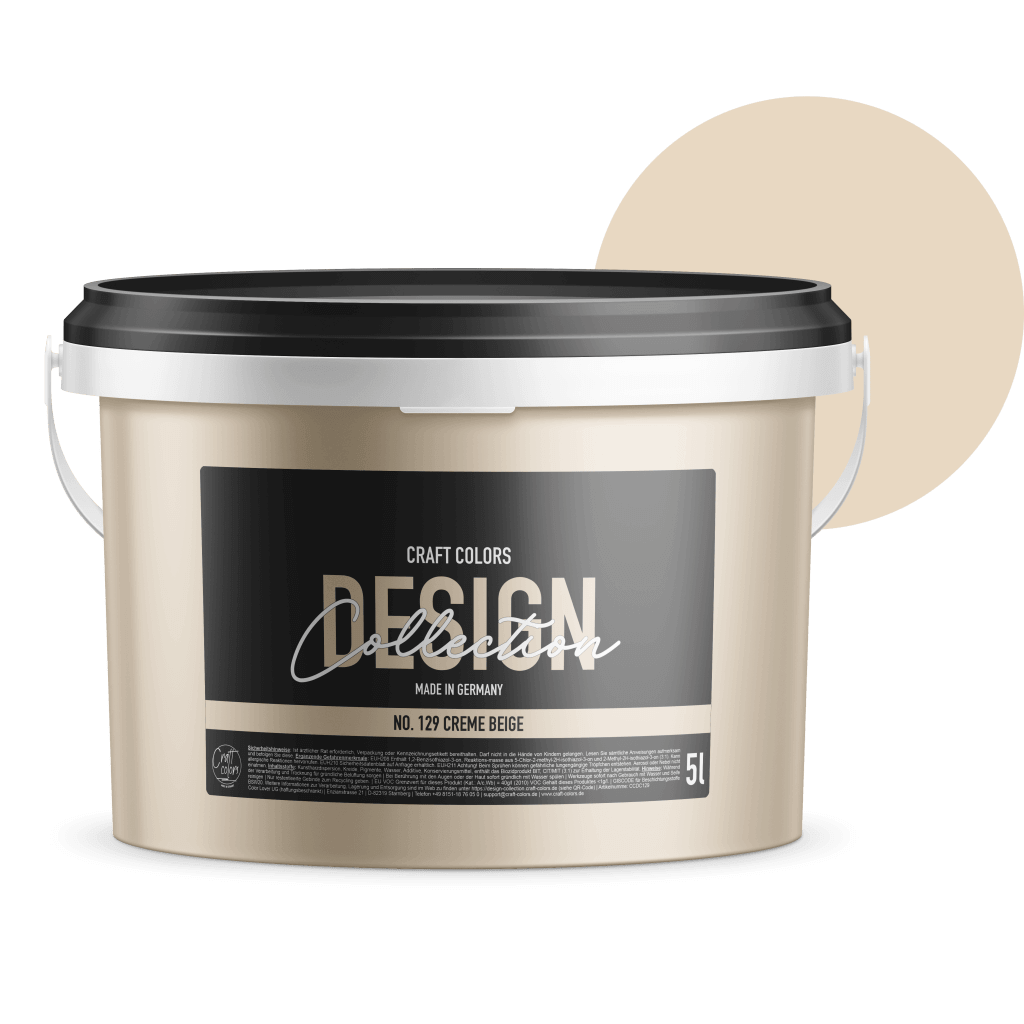 5L Wandfarbe edelmatt creme beige No. 129 Design Collection - Craft Colors