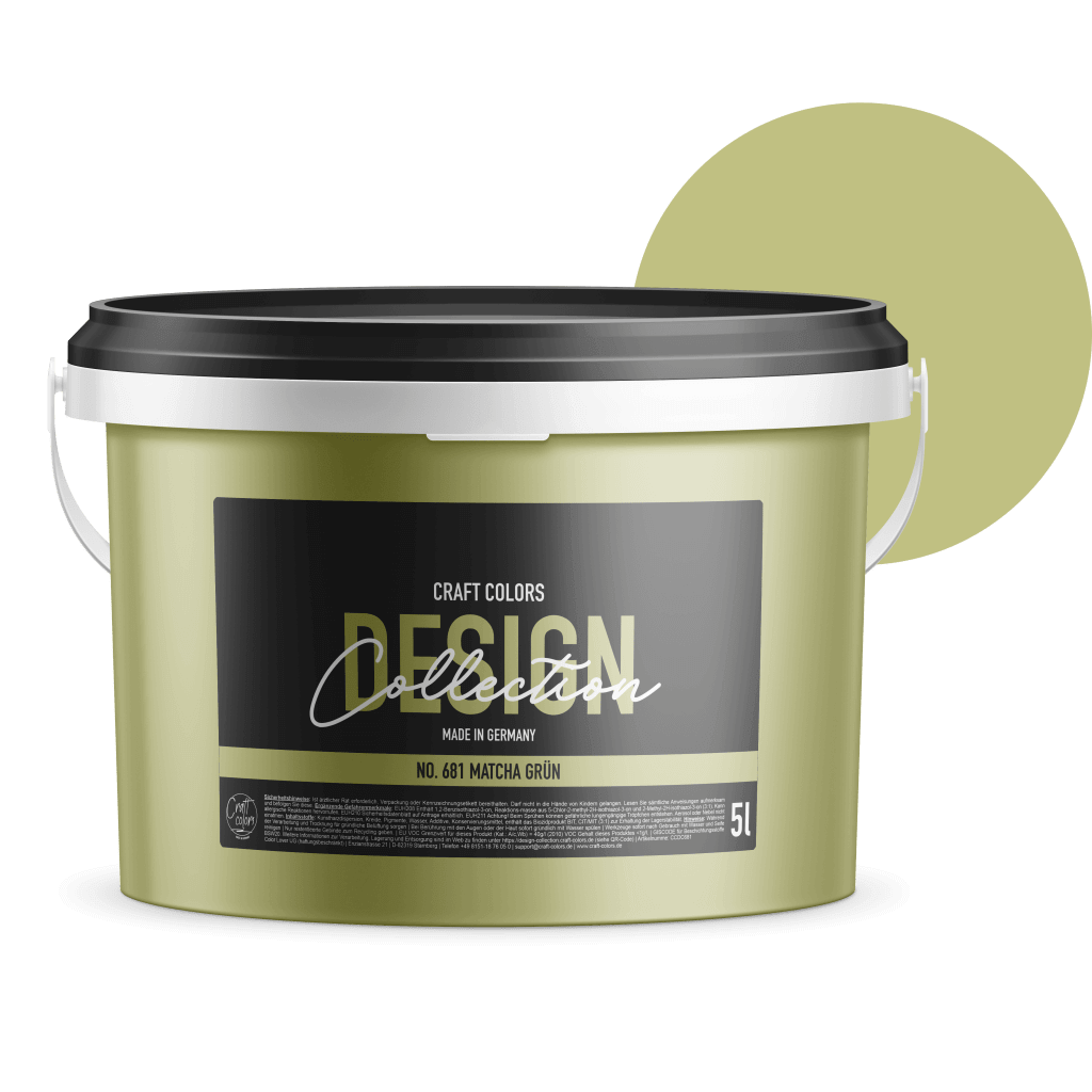 5L Wandfarbe edelmatt Matcha Grün No. 681 Design Collection - Craft Colors