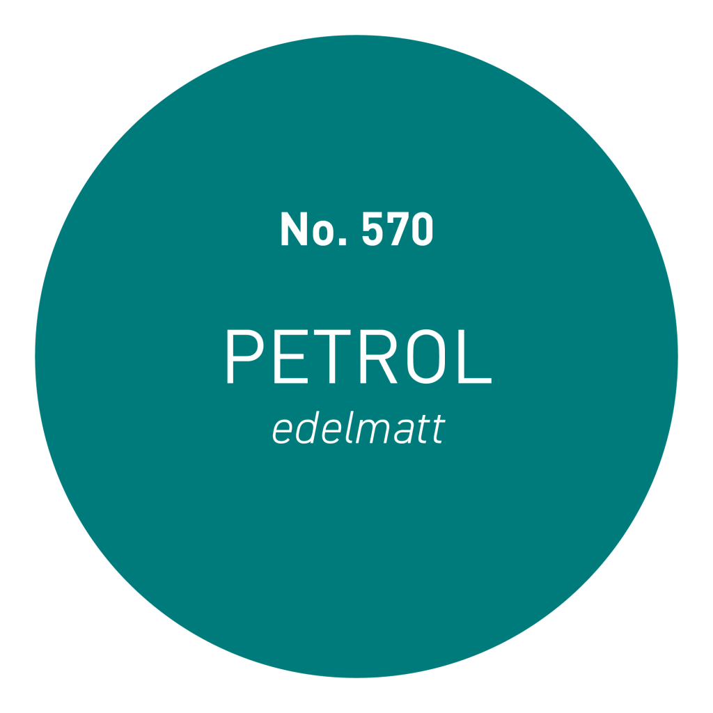 Wandfarbe Petrol No. 570 in edelmatt, Teil der Craft colors Design Collection, hoch atmungsaktiv und lösemittelfrei.