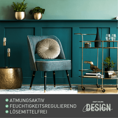 Stylish living room featuring Craft Colors Design paint with breathable, moisture-regulating, and solvent-free properties.