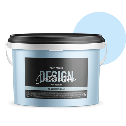 Wandfarbe edelmatt Prinzen blau No. 502, 5L Eimer aus der Craft Colors Design Collection, made in Germany.