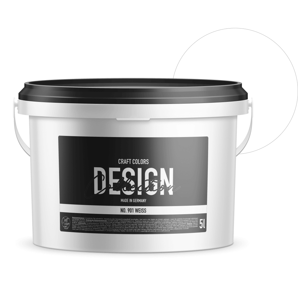 5L Wandfarbe edelmatt weiß No. 901 Design Collection - Craft Colors