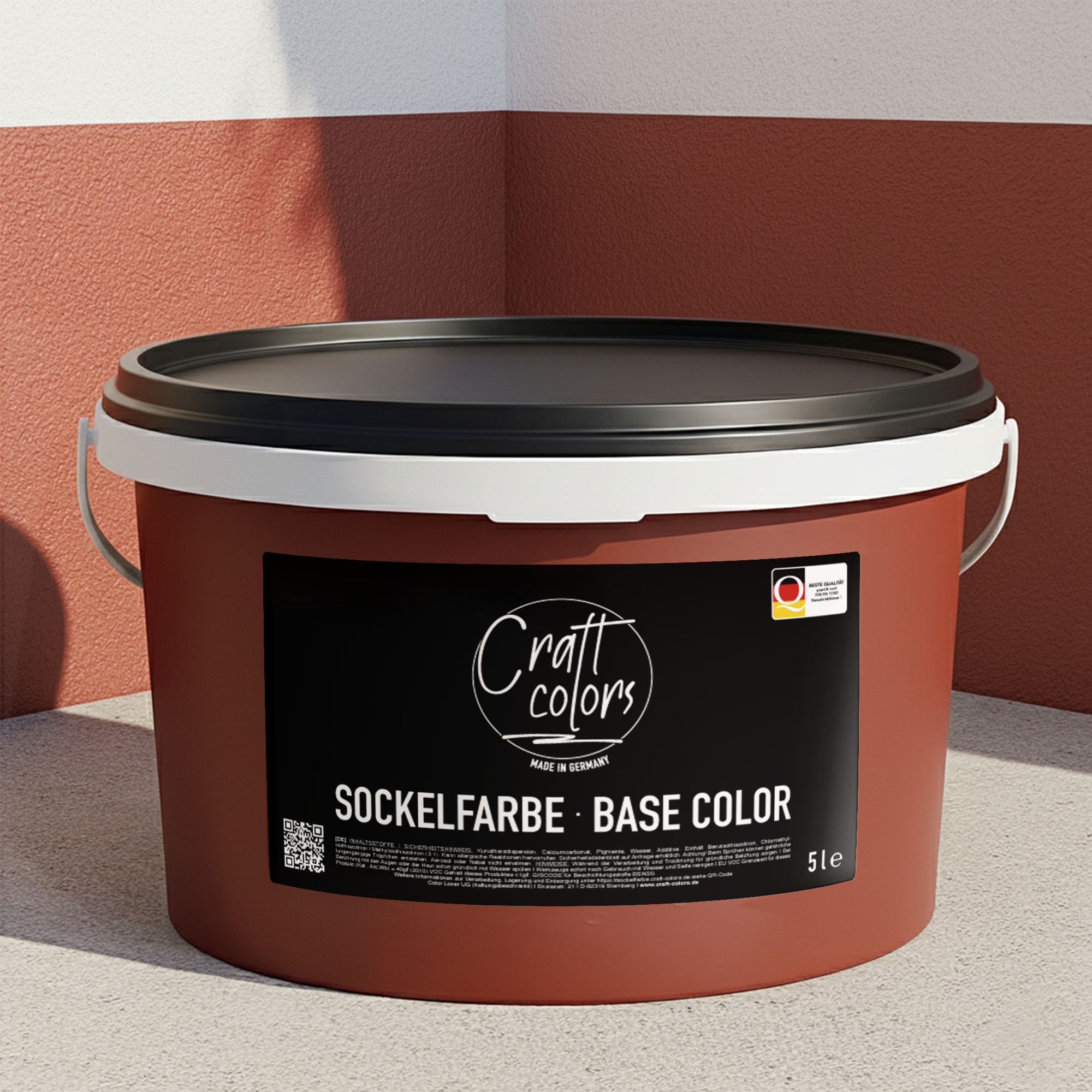 Sockelfarbe  / Fassadenfarbe 5L | Ziegelrot